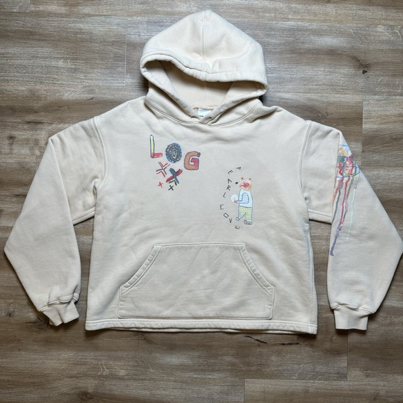 Madhappy Tops - Madhappy LA Lake Amity Hoodie Womens S Beige Local Optimist Group Graphic Boxy